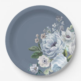Schattierungen von Gray Dusty Blue Winter Rustic W Pappteller