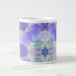 Schattierungen von Lavendel und Grüne Abstrakte Bl Jumbo-Tasse