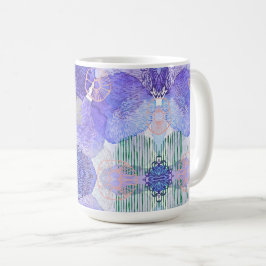Schattierungen von Lavendel und grünen Abstrakten Kaffeetasse
