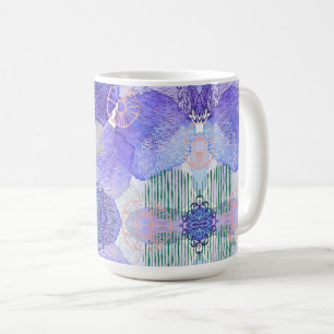 Schattierungen von Lavendel und grünen Abstrakten  Kaffeetasse