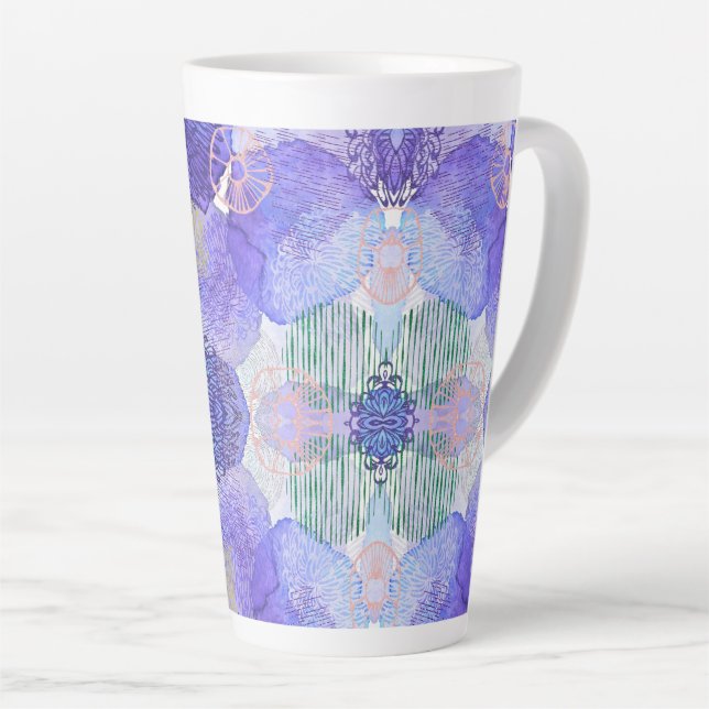 Schattierungen von Lavendel und grünen Abstrakten  Milchtasse (Rechte Ecke)
