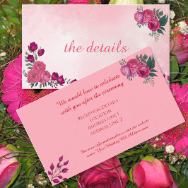 Schattierungen von Magenta Rosa Moderne Hochzeit Begleitkarte