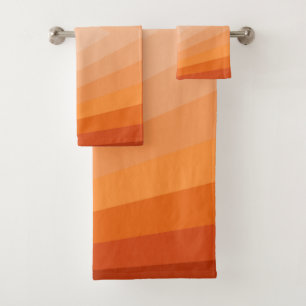 Schattierungen von Orange Geometrische abstrakte K Badhandtuch Set