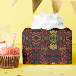 Schattierungen von Orange Rot Gelb Band Kunst Desi Geschenkpapier