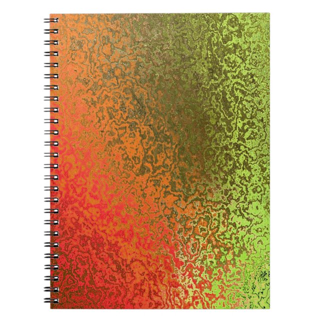 Schattierungen von Orange und Green Spiral Binder Notizblock (Vorderseite)