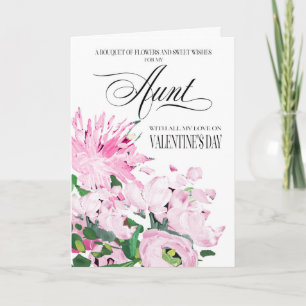 Schattierungen von Pink Floral Bouquet Valentine f Karte