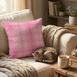 Schattierungen von Pink Klassischer Tartan: Lebend Kissen
