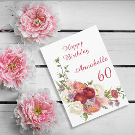 Schattierungen von Pink White Peony Blume Happy Bi Karte