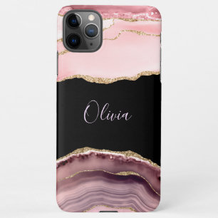 Schattierungen von Rosa Achat & Gold Glitter - Mon iPhone 11Pro Max Hülle