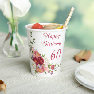 Schattierungen von Rosa Weiße Pfingstrose Happy Bi Pappbecher