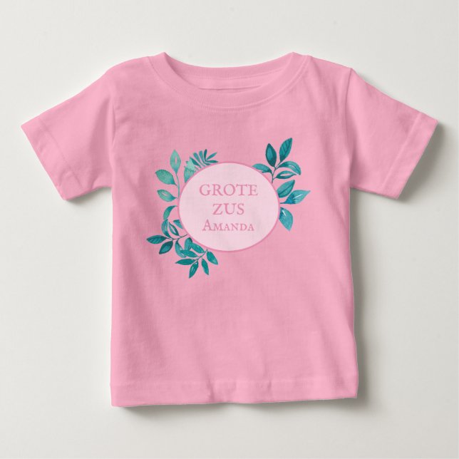 Schattig Grote Zus aanpasbaar naam Baby T-shirt (Vorderseite)