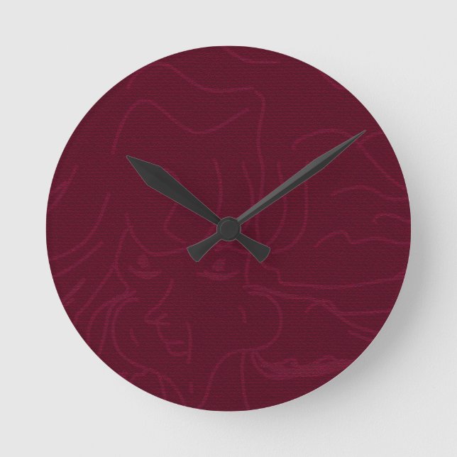 Schattige Animation  Runde Wanduhr (Vorderseite)