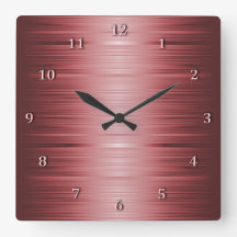 Schattige Burgund Ruby Red Square Wall Uhr