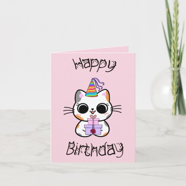Schattige kat cadeau verjaardags karte (Vorderseite)
