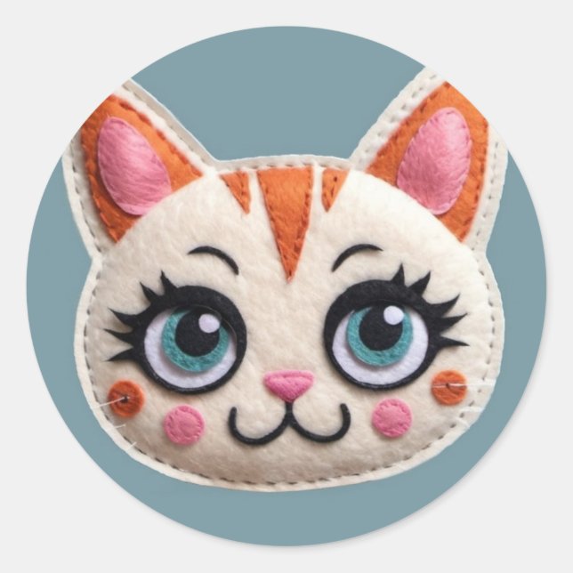 Schattige Kitten Runder Aufkleber (Vorderseite)
