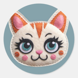 Schattige Kitten Runder Aufkleber