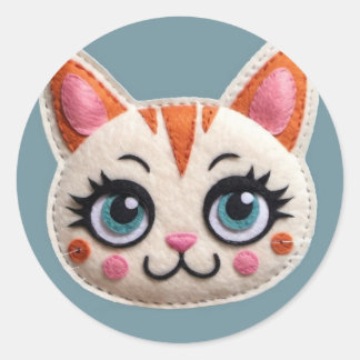 Schattige Kitten Runder Aufkleber