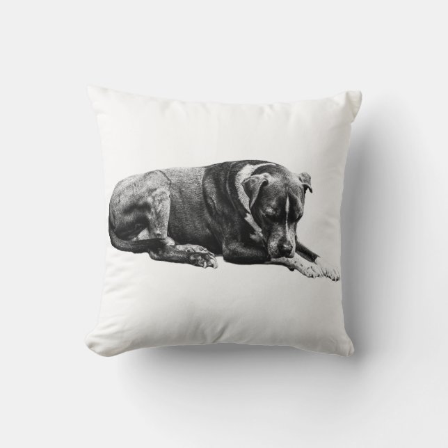 Schattige Lounge Hundeschlitten Kissen (Vorderseite)
