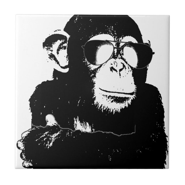 Schattige Monkey.gif Fliese (Vorderseite)