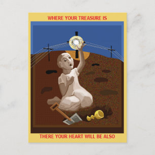 Schatz auf einem Feld Postkarte