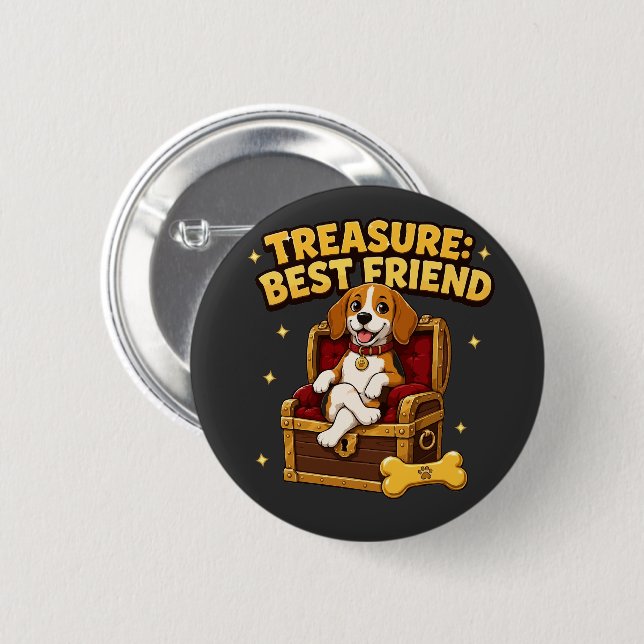 Schatz Best Friend Beagle Hund Button (Vorne & Hinten)
