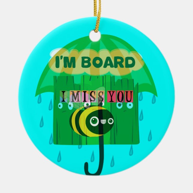 Schatz, ich vermisse dich so sehr keramikornament (Vorne)