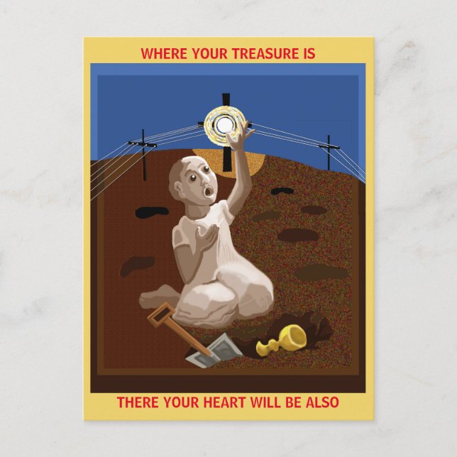 Schatz in einem Feld Postkarte (Vorderseite)