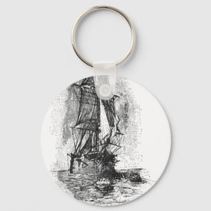 Schatz-Insel-Piraten-Schiff Schlüsselanhänger