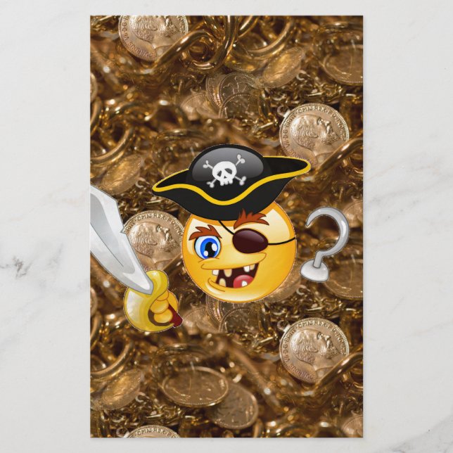 Schatz Pirate Emoji Briefpapier (Vorderseite)