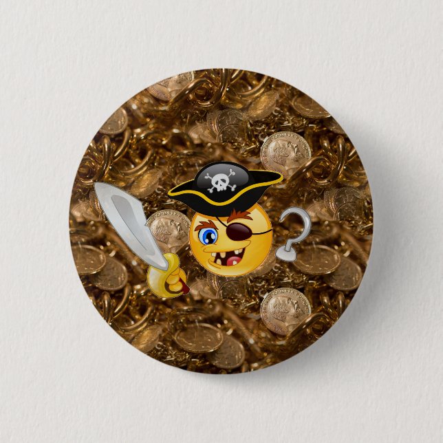 Schatz Pirate Emoji Button (Vorderseite)
