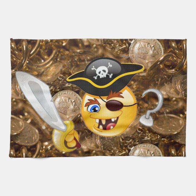 Schatz Pirate Emoji Küchentuch (Horizontal)