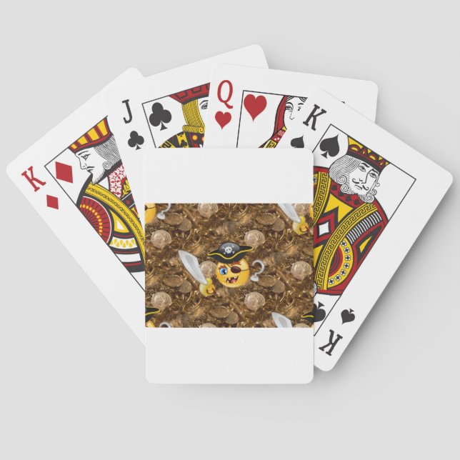 Schatz Pirate Emoji Spielkarten (Rückseite)