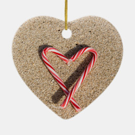 Schatz-Zuckerstange-Strand-Weihnachtsverzierung Keramikornament
