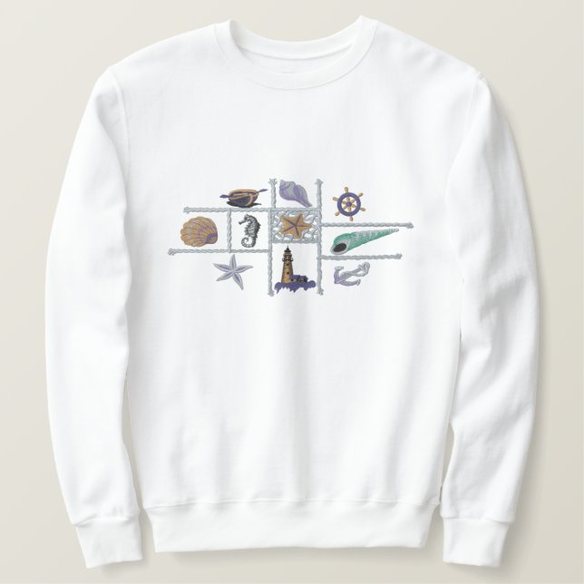 Schätze an der Küste Besticktes Sweatshirt (Design vorne)