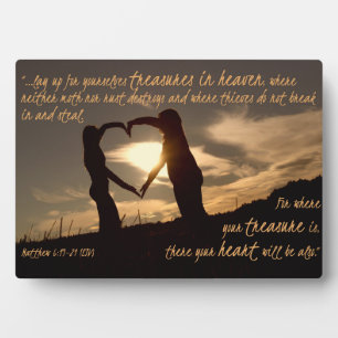 Schätze im Himmel Matthew 6:19-21 Bibelverse Fotoplatte