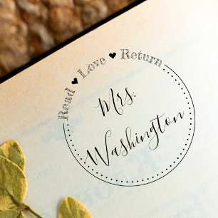 Schatze lasen das Buch des Liebe-Rückhollehrers Gummistempel