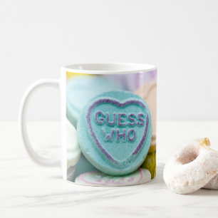 "Schätzen Sie, wem" Liebeherz-Süßigkeiten Tasse