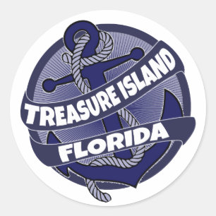 Schatzinsel Florida Ankerkleber Runder Aufkleber