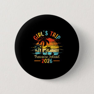 Schatzinsel Florida der Frauen Palmenbaum Sonnenun Button