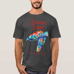 Schatzinsel Florida Wasserfarbenschildkröte T-Shirt