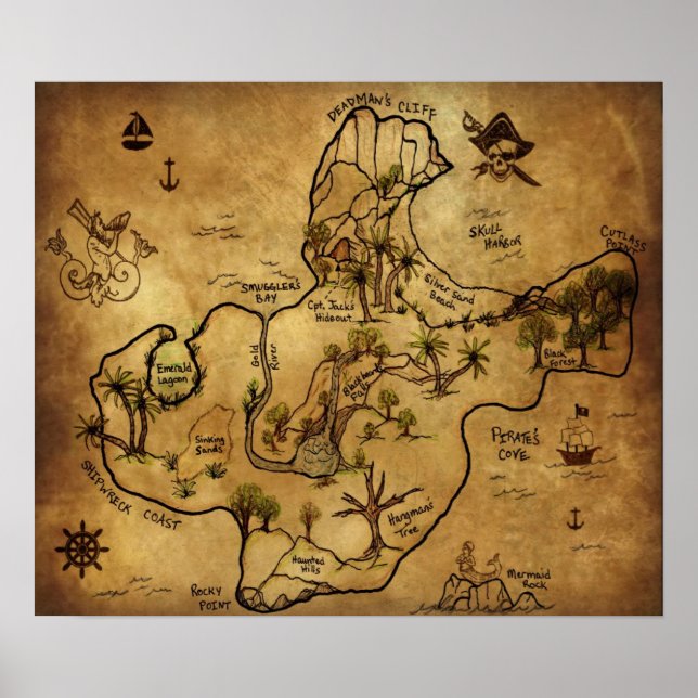Schatzkarte - Die Insel des verlorenen Schatzes Poster (Vorne)