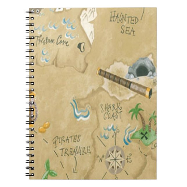 Schatzkarte SpiralNotebook Notizblock (Vorderseite)