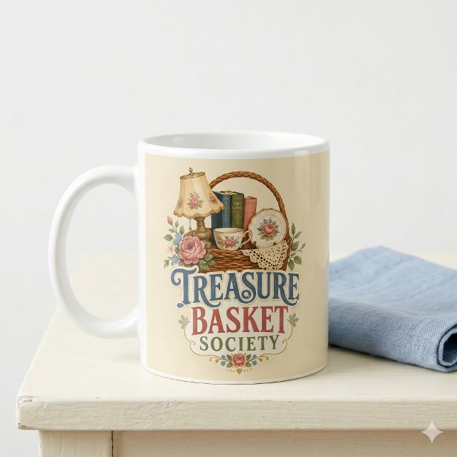 Schatzkorb Gesellschaft Cottagecore Kaffeetasse (Treasure Basket Society Cottagecore Coffee Mug)