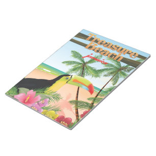 Schatzstrand Jamaika Reiseplakat Notizblock