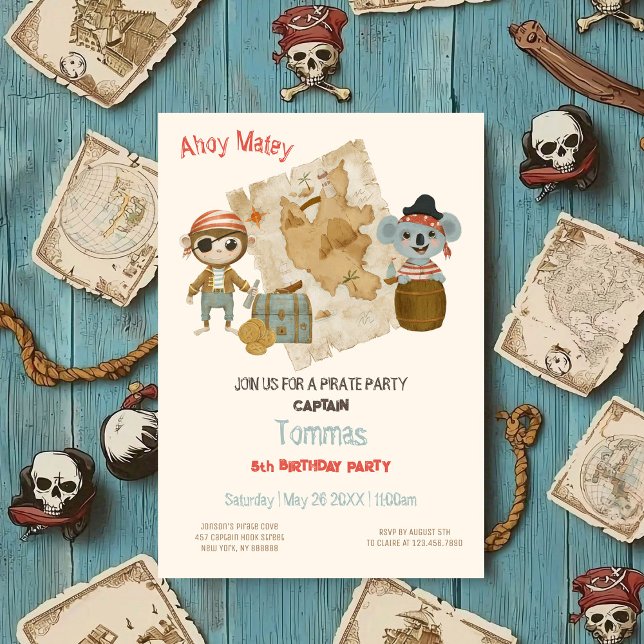 Schatzsucher Pirate Birthday Einladung (Von Creator hochgeladen)