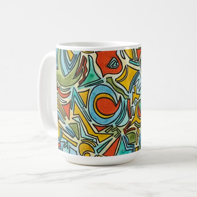 Schatztruhe - Fette Farbige Wasserfarbenkunst Kaffeetasse (Vorderseite Links)