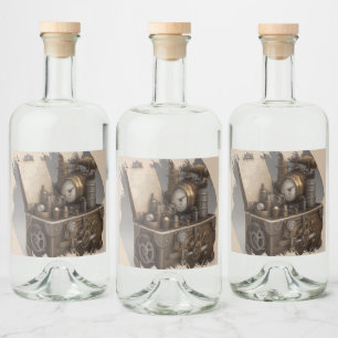 Schatztruhe mit Gängen Alkoholflaschenetikett
