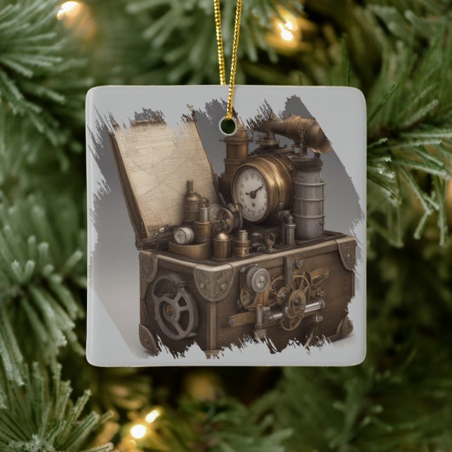 Schatztruhe mit Gängen Keramikornament (Baum)