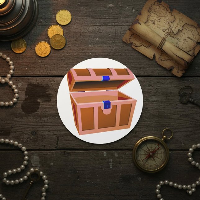 Schatztruhen Runder Aufkleber (Von Creator hochgeladen)