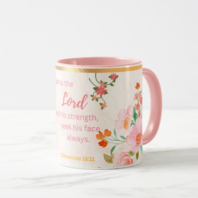 Schau auf den Herrn nach Stärke Tasse (VorderseiteRechts)